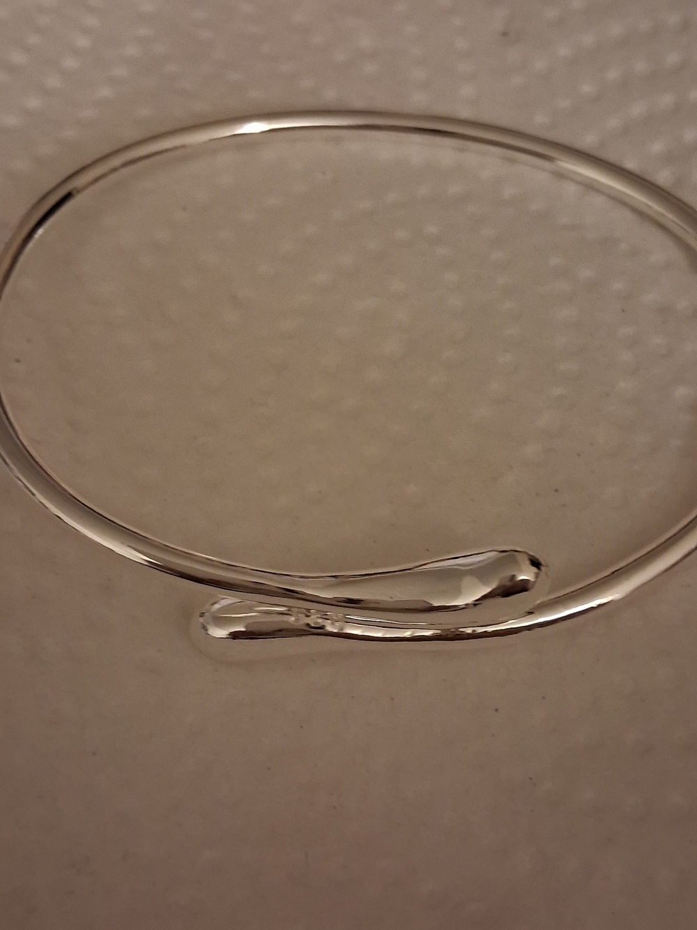Minimal Open Cuff Bracelet in Polished Silver Tone